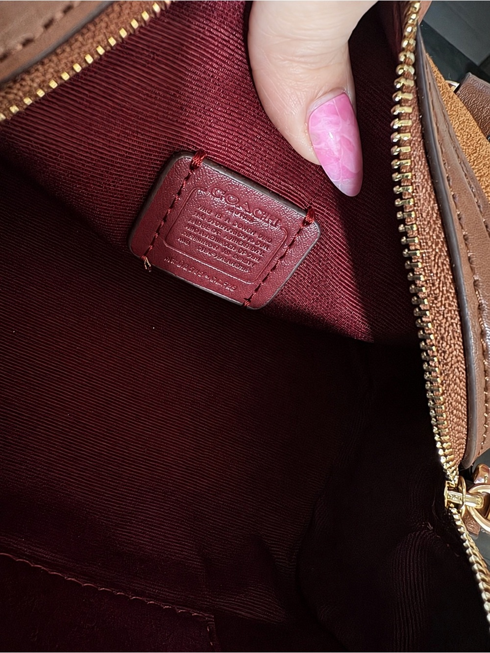 COACH MINI ROWAN CROSSBODY BAG IN VINTAGE BROWN SUEDE/SMOOTH LEATHER - Picture 3 of 5